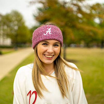 Alabama Script A Marled Yarn Ribbed Earband