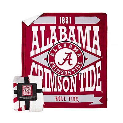 ALABAMA FANFARE SILK TOUCH THROW WITH SHERPA REVERSE