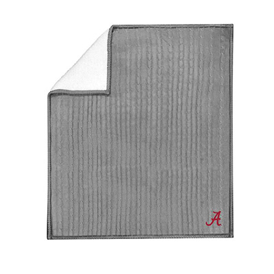 Alabama Cable Knit Sherpa Throw