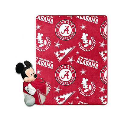 Alabama Mickey Mouse Silk Touch Throw With Mickey Mouse Pal