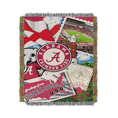 Alabama Air Mail Edged Woven Tapestry Throw
