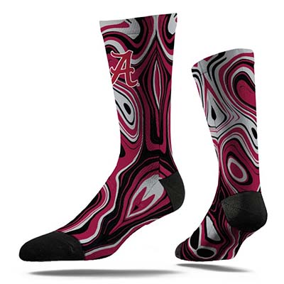 Alabama Script A Classic Full Sublimated Oil Slick Sock