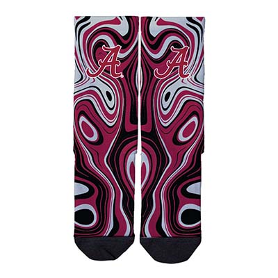 ALABAMA SCRIPT A CLASSIC FULL SUBLIMATED OIL SLICK SOCK