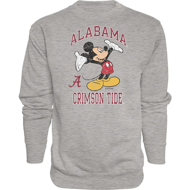 Alabama Crimson Tide Disney Right Here Mickey Crew Fleece (SKU 1369343543)