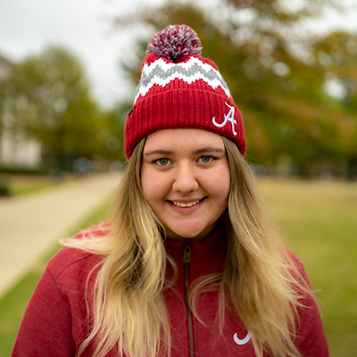 Alabama Script A Zig Zag Cuff Beanie With Pom