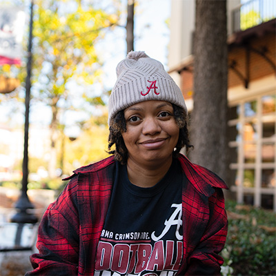 ALABAMA SCRIPT A TEXTURED BEANIE WITH POM