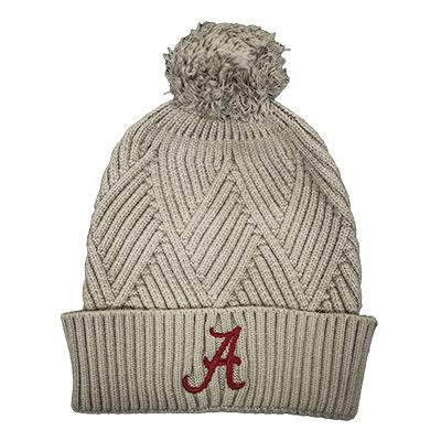 Alabama Script A Textured Beanie With Pom