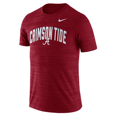 ALABAMA CRIMSON TIDE SCRIPT A DRI-FIT VELOCITY SHORT SLEEVE T-SHIRT