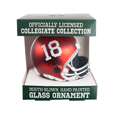 Alabama #18 Football Helmet Ornament