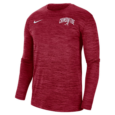 ALABAMA CRIMSON TIDE SCRIPT A DRI-FIT VELOCITY LONG SLEEVE T-SHIRT