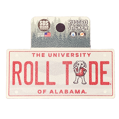    Alabama License Plate Rugged Sticker