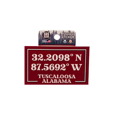    Alabama Coordinates Rugged Sticker