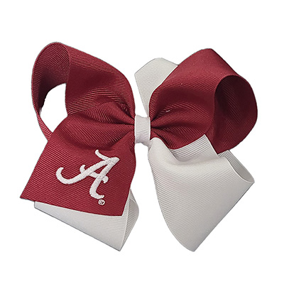 Alabama Two Tone Signature Grosgrain Bow With Script A