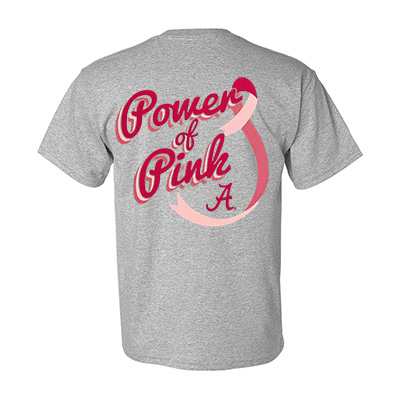 THE UNIVERSITY OF ALABAMA POWER OF PINK FLOWING RIBBON T-SHIRT