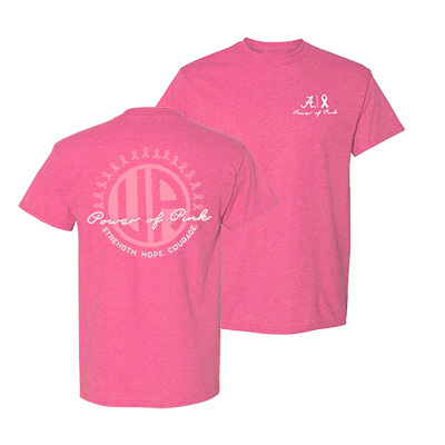Alabama Script A Power Of Pink Monogram T-Shirt