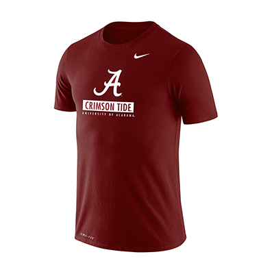 UNIVERSITY OF ALABAMA CRIMSON TIDE SCRIPT A DRI-FIT LEGEND SHORT SLEEVE T-SHIRT