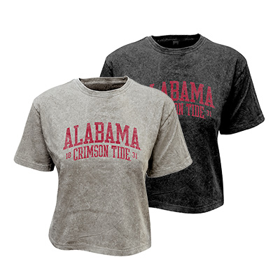 Alabama Crimson Tide 1831 Mineral Wash Short Sleeve Crop
