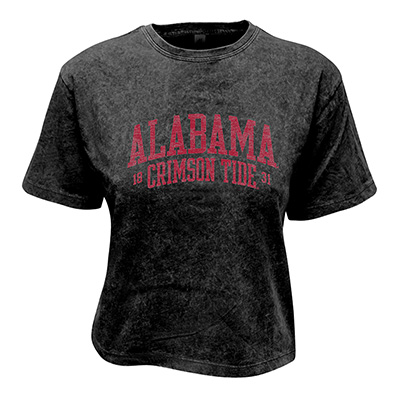 ALABAMA CRIMSON TIDE 1831 MINERAL WASH SHORT SLEEVE CROP