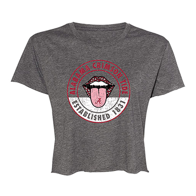 Alabama Crimson Tide Script A Mouth Design Short Sleeve Crop