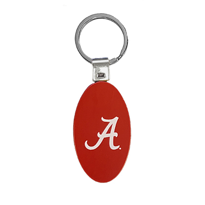 Alabama Oval Metal  Key Tag With Script A