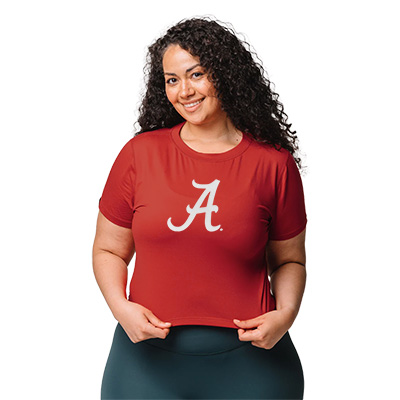 Alabama Script A Milky Soft Crop Shirt