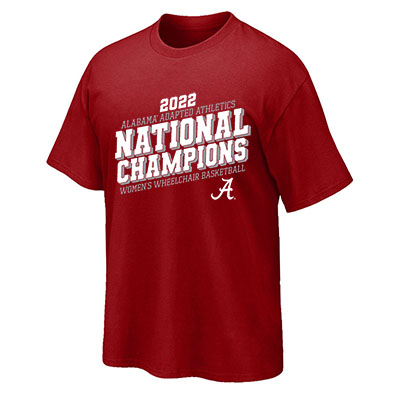      2022 Alabama Script A Adapted Athletics Women's Wheelchair Basketball National Champions T-Shirt