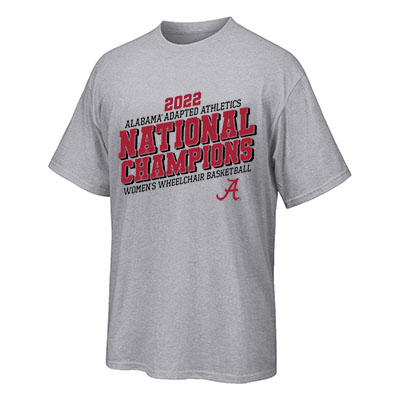      2022 Alabama Script A Adapted Athletics Women's Wheelchair Basketball National Champions T-Shirt