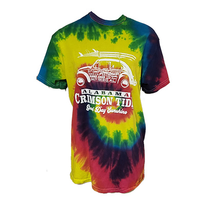 Alabama Crimson Tide Groovy Car Tye Dye T-Shirt
