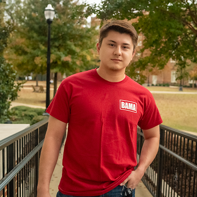 University Of Alabama Home Of The Crimson Tide Stadium In Text T-Shirt