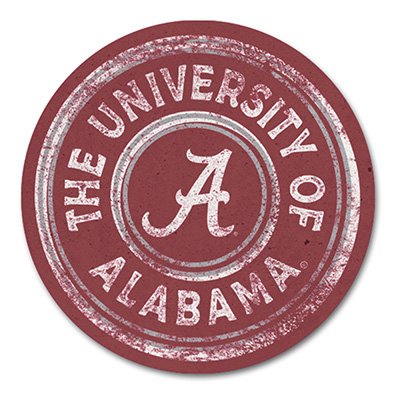 University Of Alabama Script A Single Round Coaster