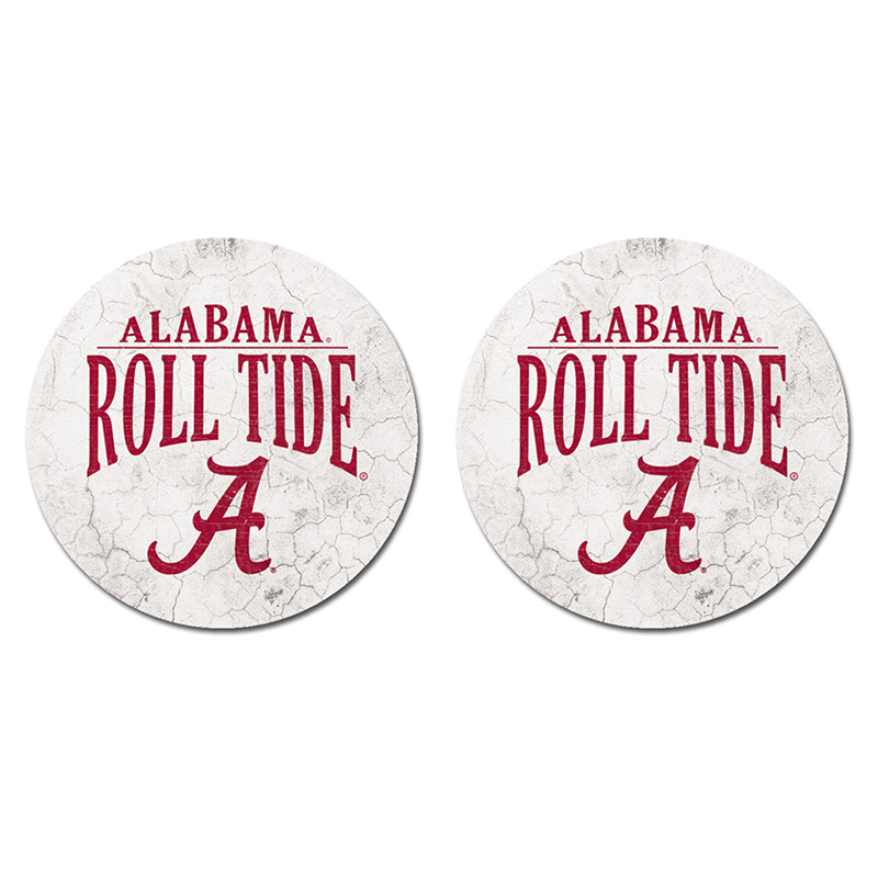 Alabama Roll Tide Script A Car Coasters 2 Pack