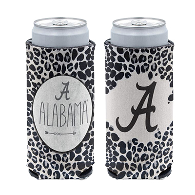 Alabama Crimson Tide Snow Leopard Slim Can Cooler