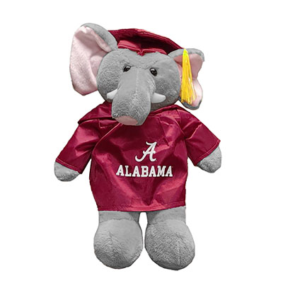 Alabama Elephant Graduation Cap And Gown Plush