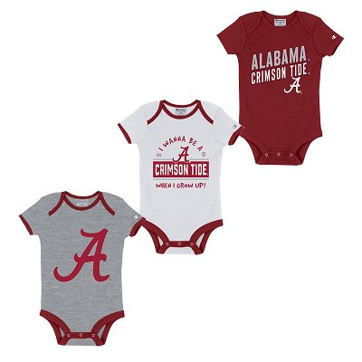 Alabama Crimson Tide 3-Pack Bodysuit Set