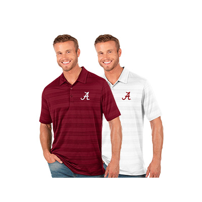 Alabama Script A Tonal Stripe Compass Polo