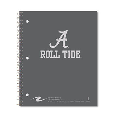 1 Subject Notebook Gray Script A Over Roll Tide