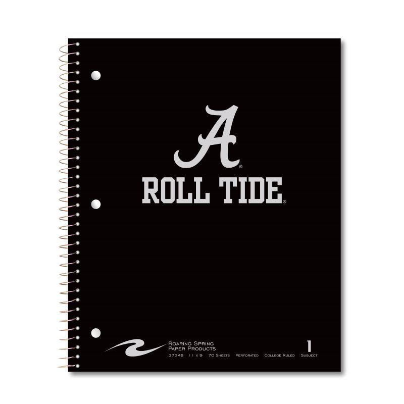 1 Subject Notebook Black Script A Over Roll Tide