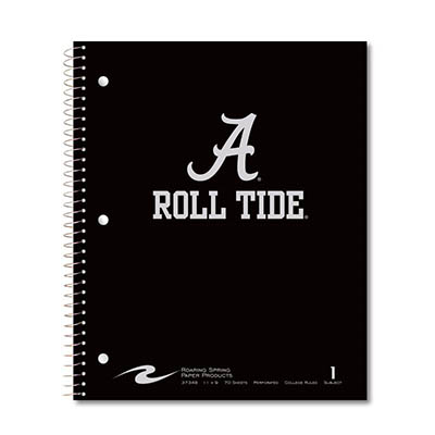 1 Subject Notebook Black Script A Over Roll Tide