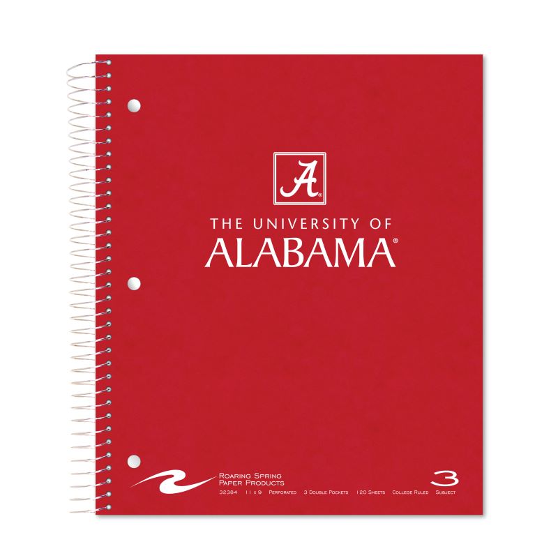 The University Of Alabama 3 Subject Notebook Red Capstone A (SKU 13778842213)