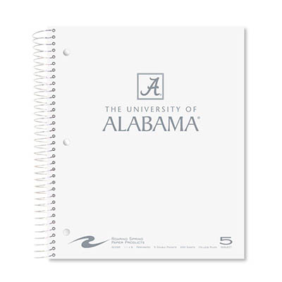 The University Of Alabama 5 Subject Notebook White Capstone A