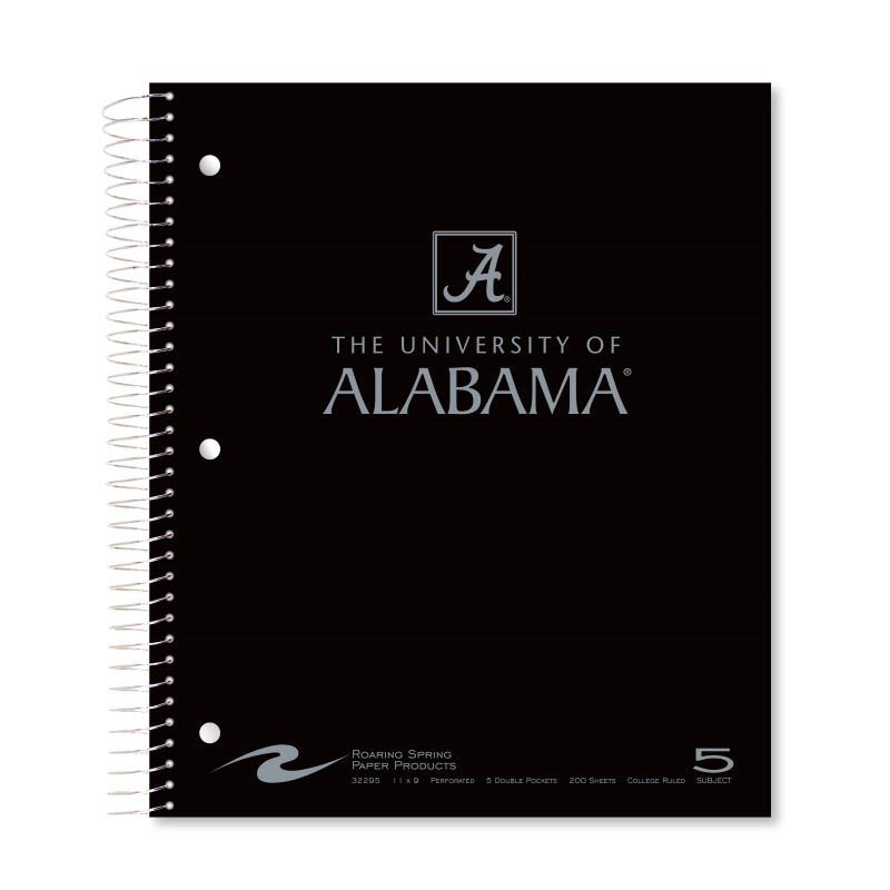 The University Of Alabama 5 Subject Notebook Black Capstone A