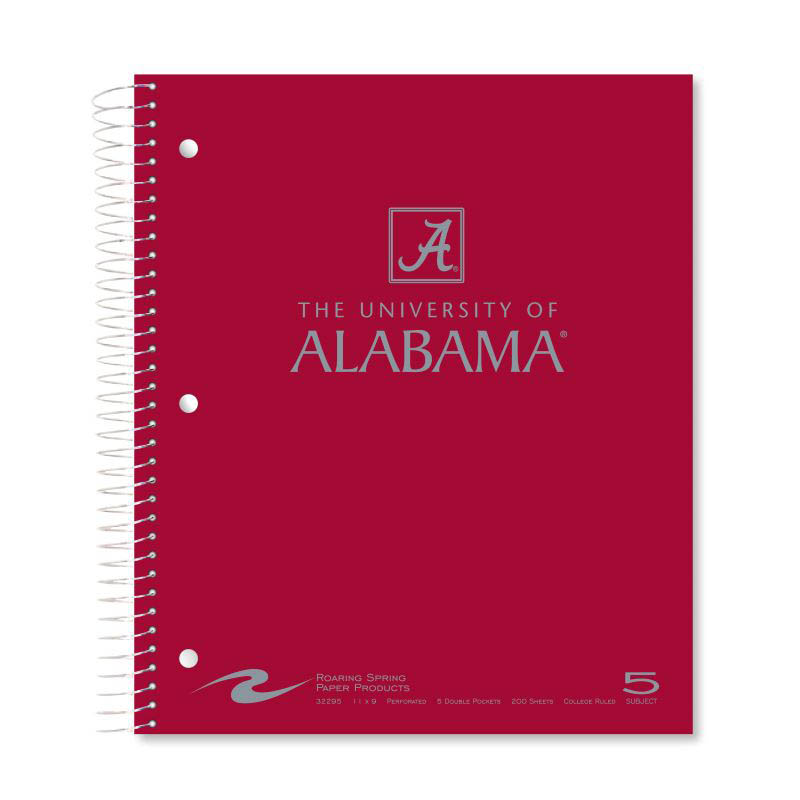 The University Of Alabama 5 Subject Notebook Scarlet Capstone A (SKU 13778880213)