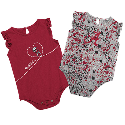 Alabama Script A Big AL Infant Girl Sweet Pea 2-Pack Onesie Set