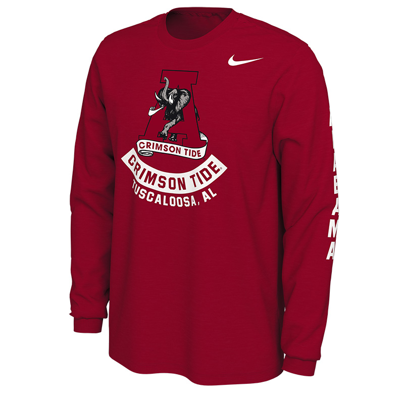 Alabama Crimson Tide Elehphant Vault Logo Long Sleeve T-Shirt (SKU 13788469158)