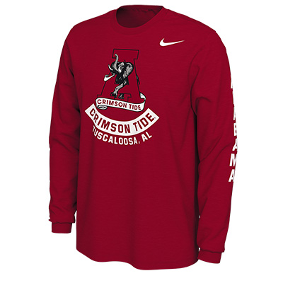 Alabama Crimson Tide Elehphant Vault Logo Long Sleeve T-Shirt