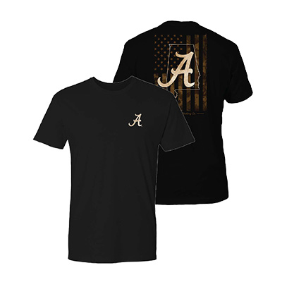 Alabama Script A In State Us Camo Flag T-Shirt