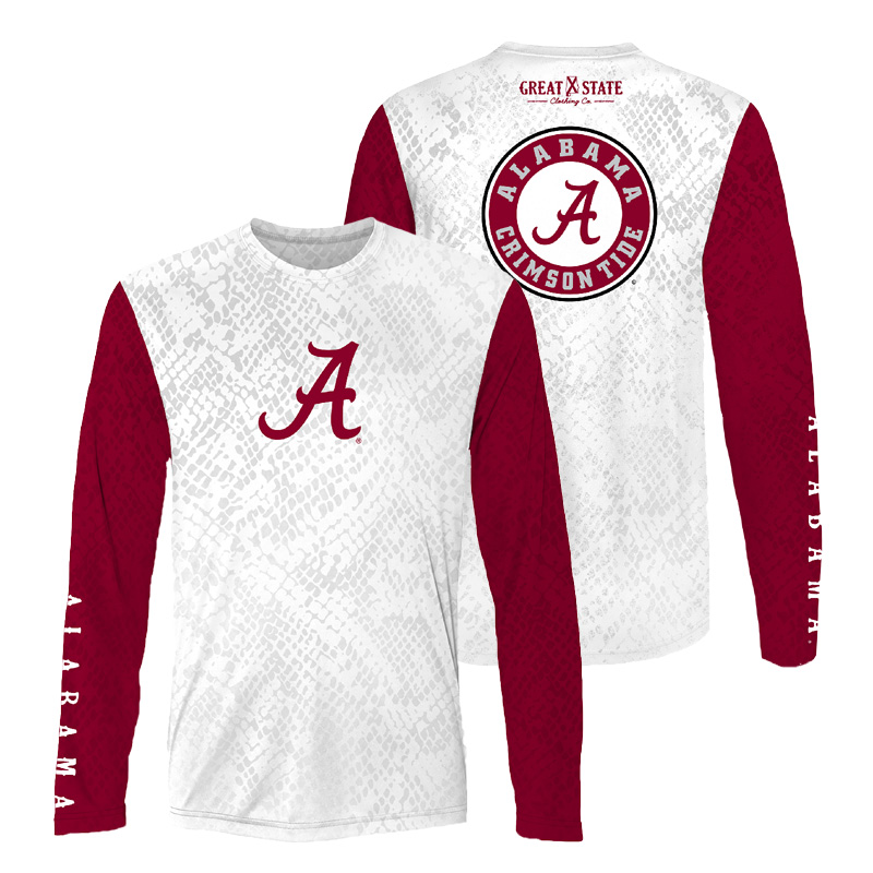 Alabama Circle Logo On Back Long Sleeve Performance T-Shirt
