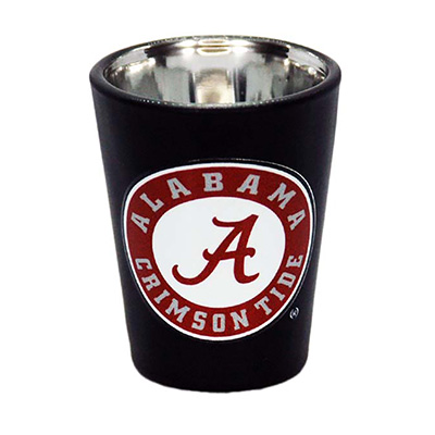Alabama Circle Logo Black  Matte Shot Glass
