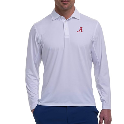 Alabama Script A Lee Long Sleeve Polo