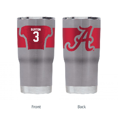 Alabama Jermaine Burton # 3 Stainless Steel Tumbler